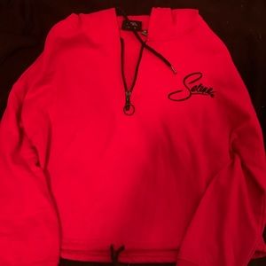 Selena red crop top